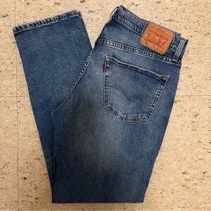 Levis 541 Jeans Mens 34x34 Blue Denim Athletic Tapered Leg Whiskering